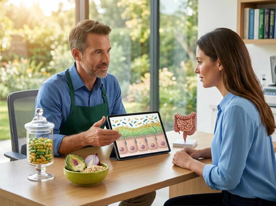 Akkermansia muciniphila para salud metabólica, microbioma intestinal y bienestar digestivo